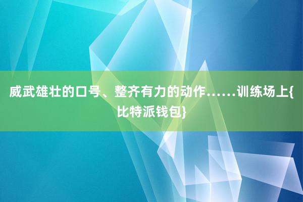 威武雄壮的口号、整齐有力的动作……训练场上{比特派钱包}