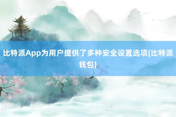 比特派App为用户提供了多种安全设置选项{比特派钱包}