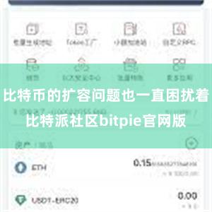 比特币的扩容问题也一直困扰着比特派社区bitpie官网版