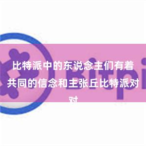 比特派中的东说念主们有着共同的信念和主张丘比特派对